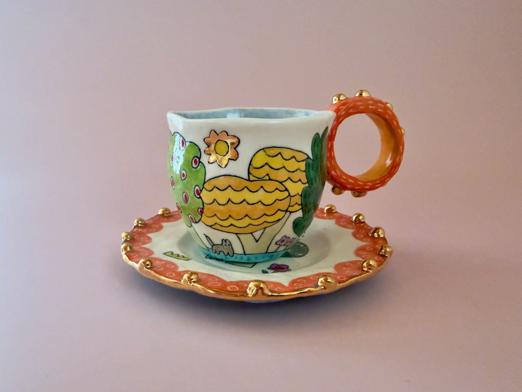 モエパリ 森の散歩　カップandソーサー / 2025 / Craft / H8 × W12 × D7.5 cm