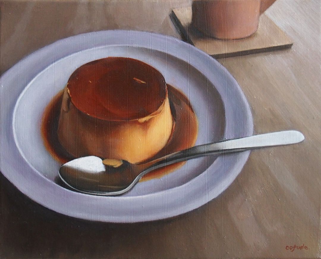 小筆 夏海 caramel pudding / 2026 / Painting / H22 × W27.3 cm