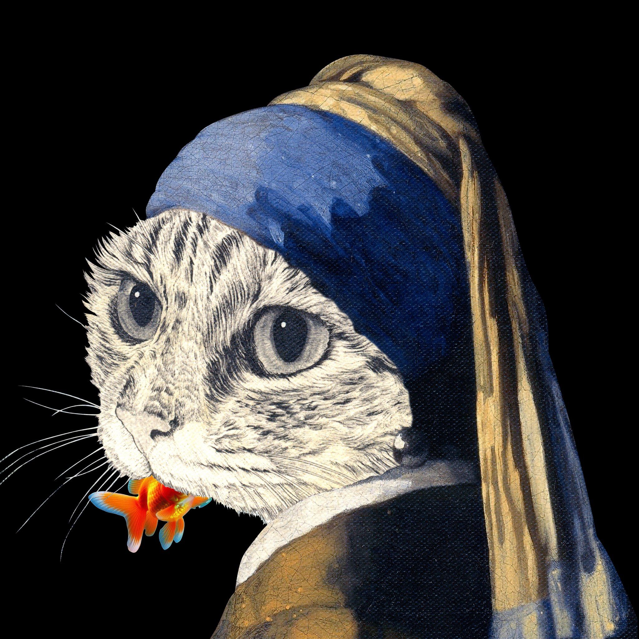 山田 貴裕 チャンスを掴む猫 / 2024 / Prints / H18 × W18 cm