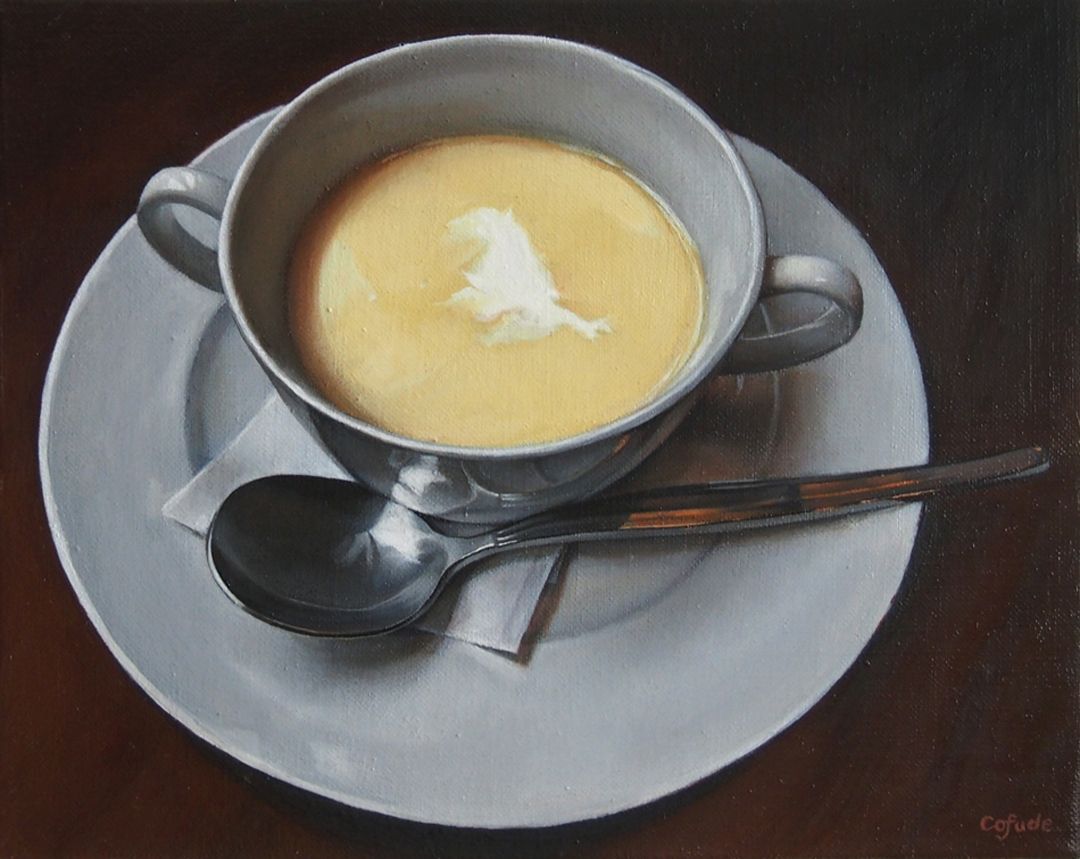 小筆 夏海 creamy corn soup / 2026 / Painting / H22 × W27.3 cm