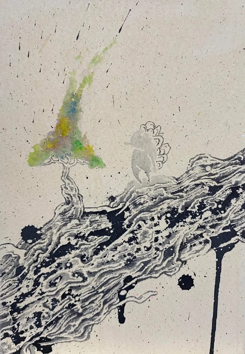 堀 としかず 心芽  ー小さい木ー / 2026 / Painting / H32 × W23.2 × D5 cm