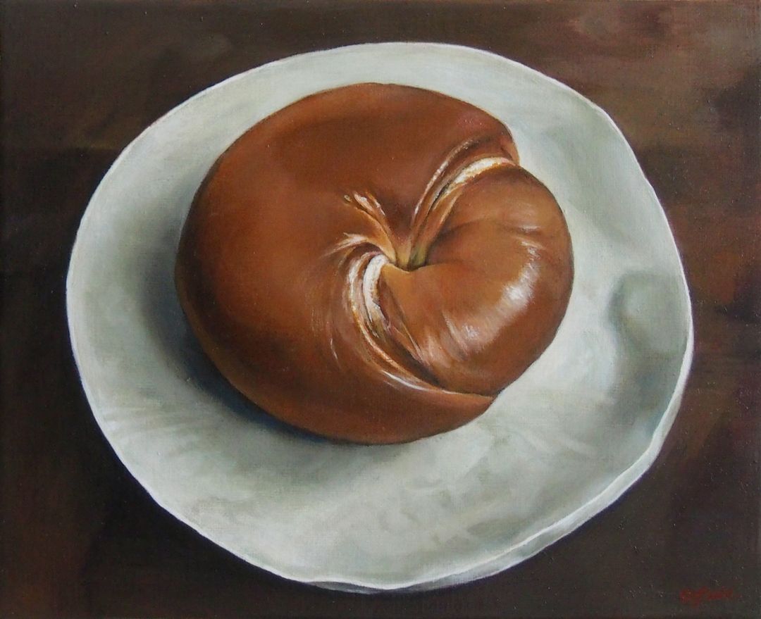 小筆 夏海 the bagle / 2026 / Painting / H22 × W27.3 cm