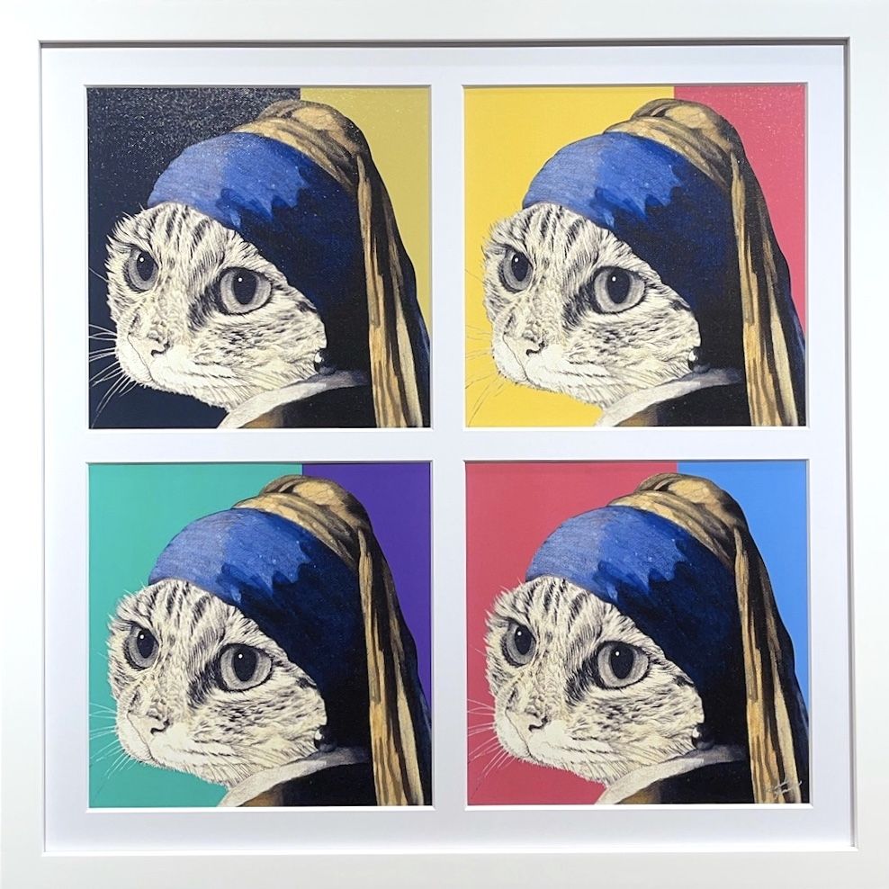 山田 貴裕 フェルメール猫POP / 2021 / Prints / H50 × W50 cm