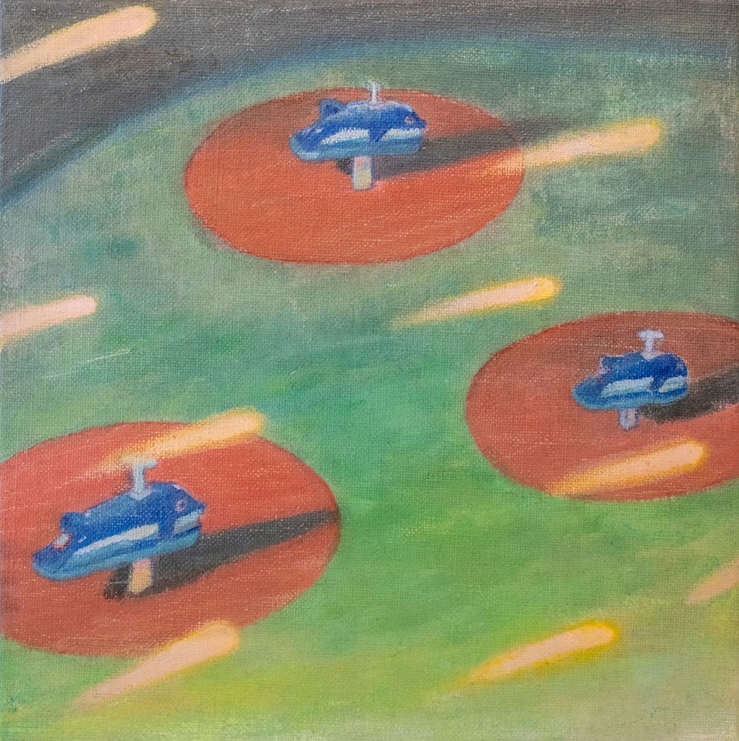 入夏 七海 いるかの遊具 / 2026 / Painting / H22.7 × W22.7 cm