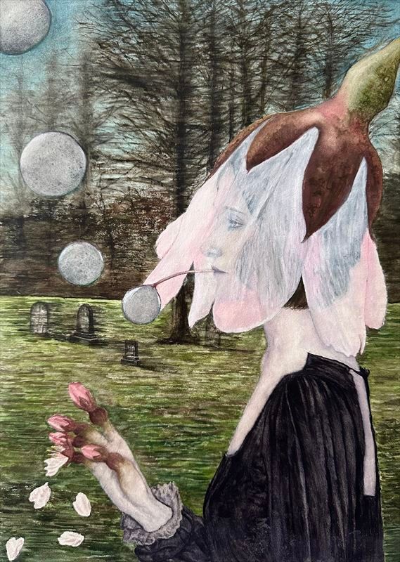 Sotaro Oka 花曇り / 2025 / Painting / H35 × W25 cm