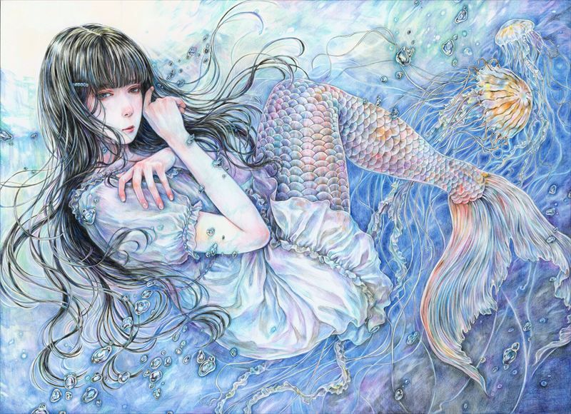 佐々木茜 泡になる人魚 / 2026 / Painting / H38 × W45.5 cm